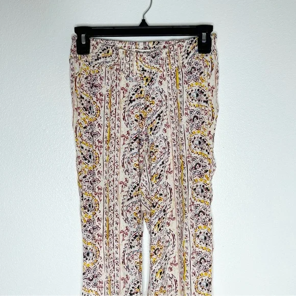 Billabong Womens Cream Floral Pull-On Flare Leg Stretch Pants Size S - Picture 2 of 9
